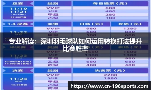 专业解读：深圳羽毛球队如何运用转换打法提升比赛胜率